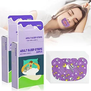 Пластирі для рота, 60 шт., для сну, від хропіння, стопер від хропіння, для покращення дихання, для розвитку звички дихання носом - Фото 1