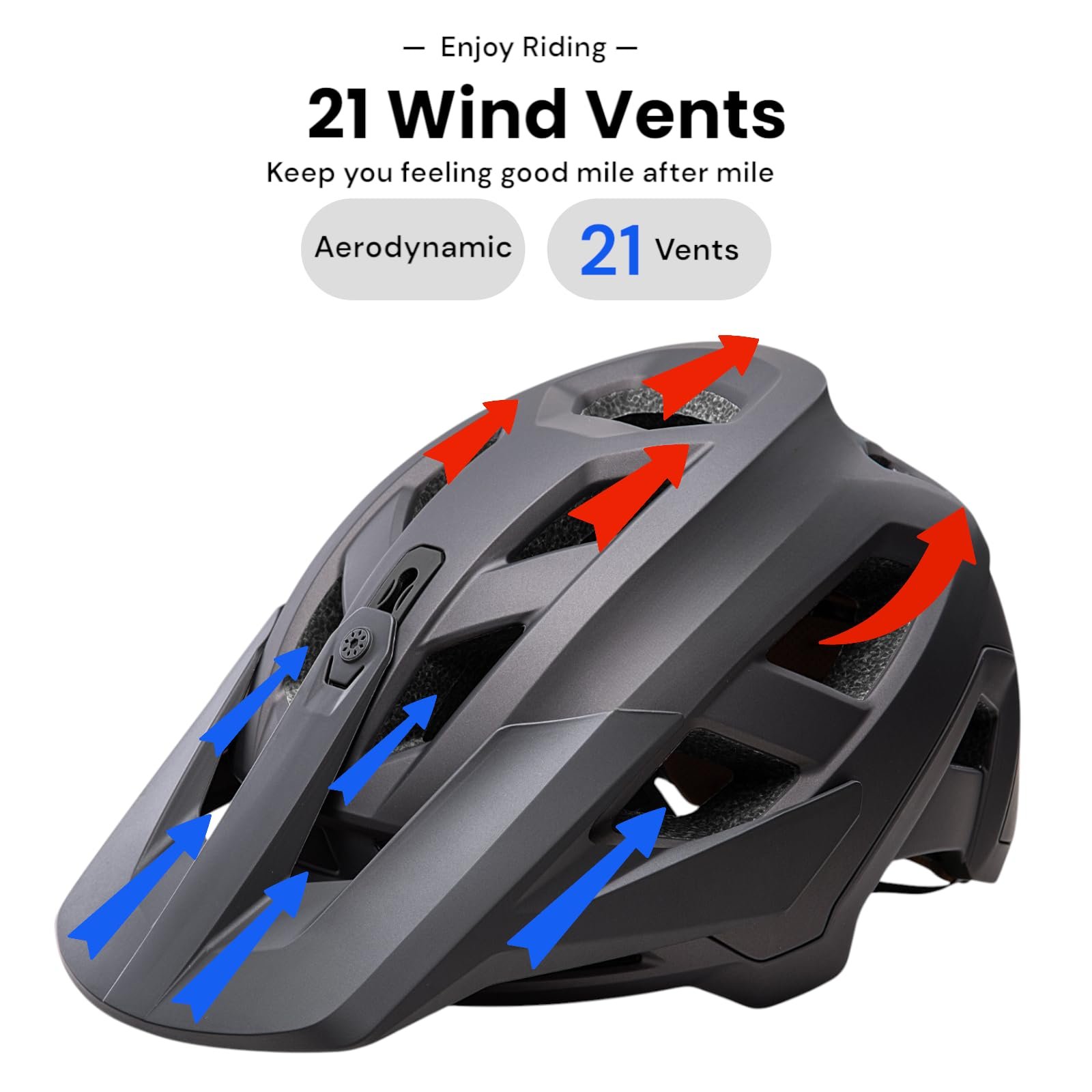 Велосипедний шолом MTB, Ebike, регульований, для чоловіків, жінок, підлітків, 2 розміри 54-62 см, фото №5