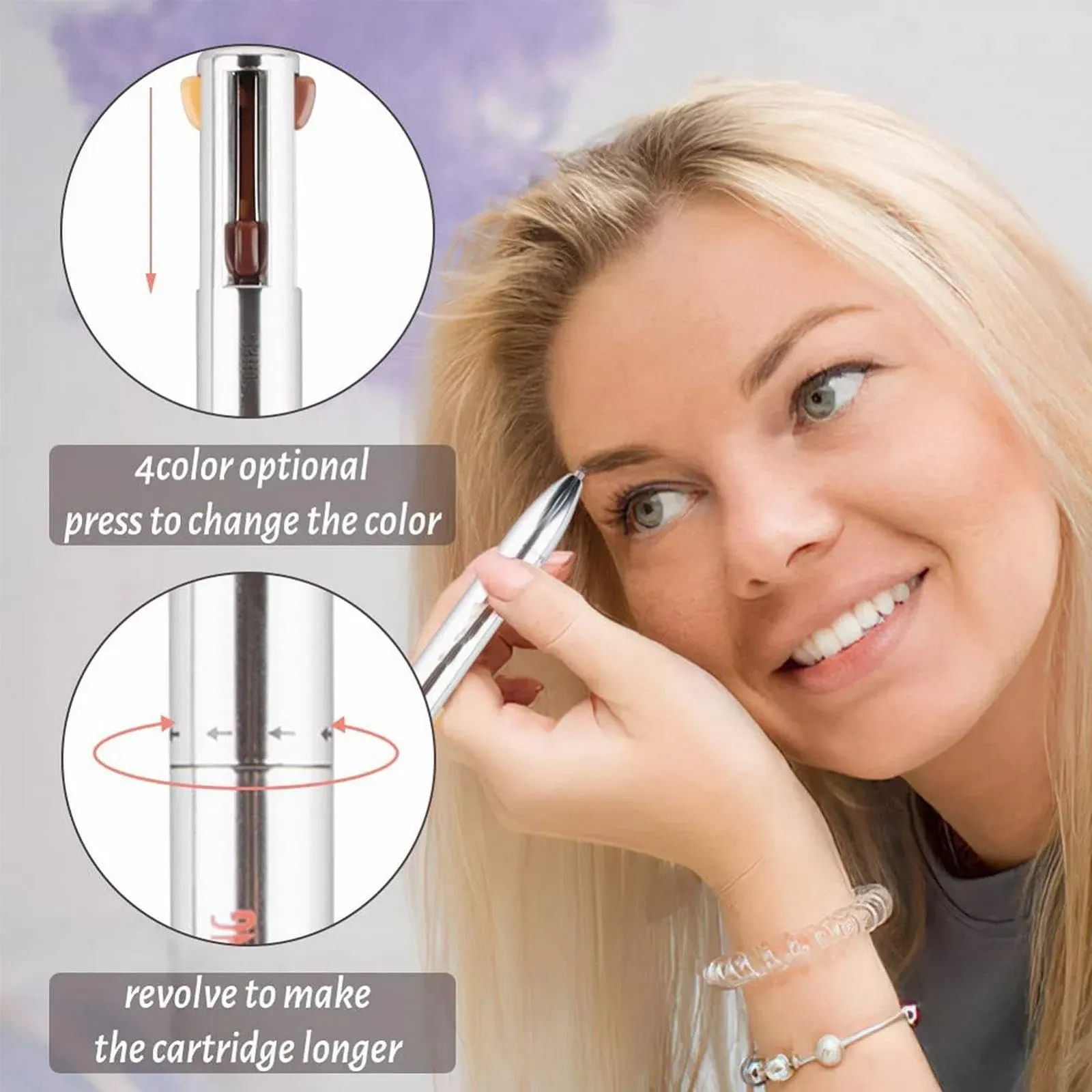 Олівець для макіяжу 4-в-1 Багатокольоровий, фото №2 Олівець для макіяжу 4-в-1 Багатокольоровий, фото №2