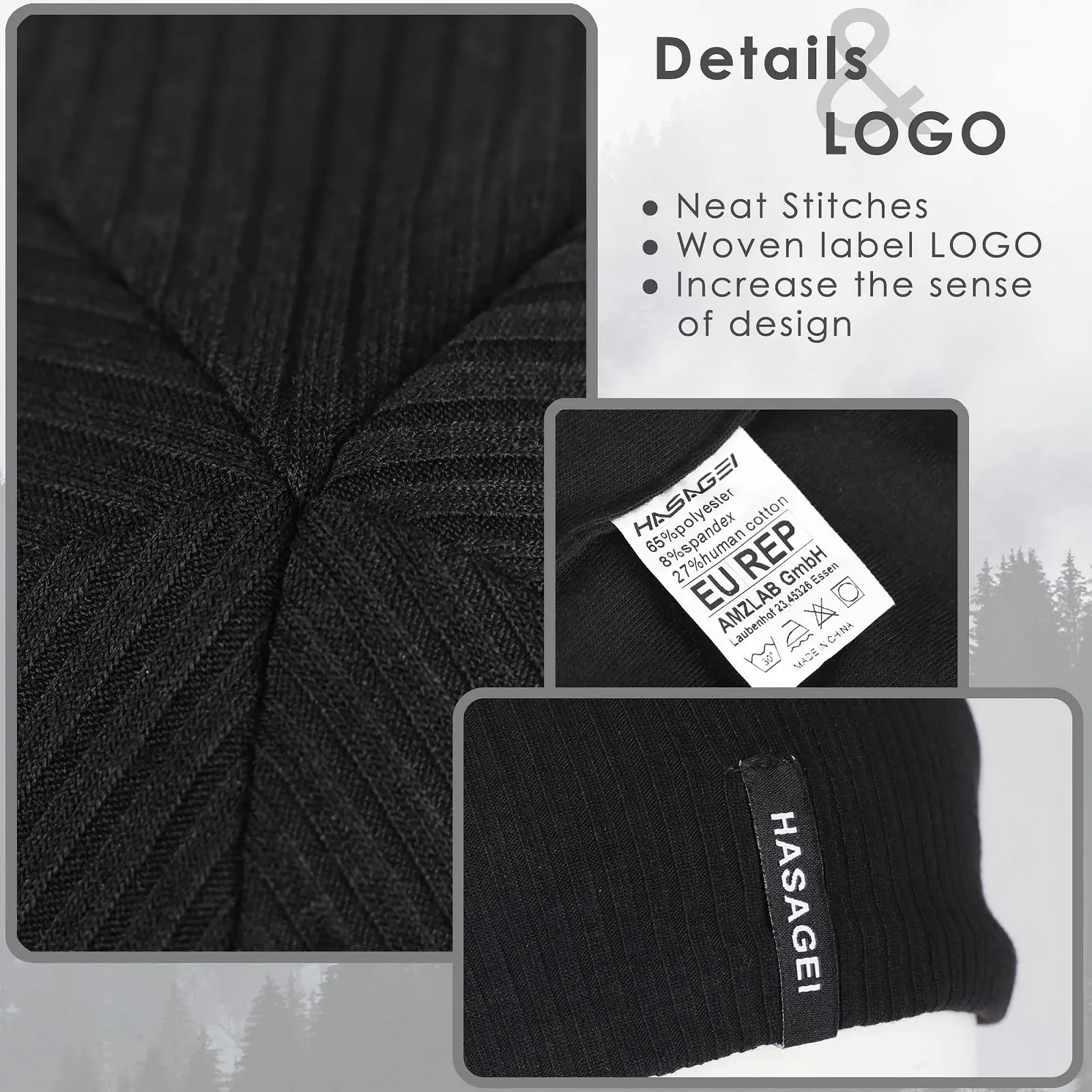 Шапка-бини HASAGEI Slouch для женщин, переходный период, мягкая, тонкая, фото №5