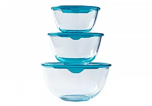Набір чаш Pyrex Prep & Store з кришками 0,5 л, 1 л, 2 л скло 3 шт - Фото 1