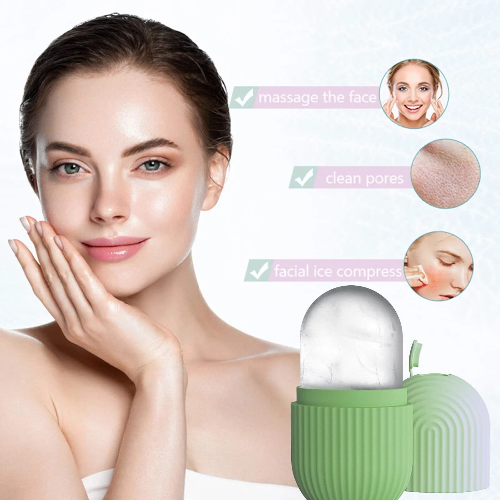 Ролик RoseFlower Льодовий для обличчя, масажер, фото №4