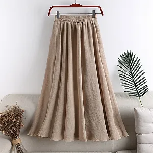 Лляна спідниця ORANZT Жіноча, еластичний пояс, довга максі synthetic.ua - Фото 1