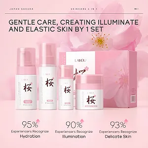 Набір для догляду за обличчям LAIKOU Sakura, Набір для догляду за шкірою для жінок, 4 предмети synthetic.ua - Фото 1