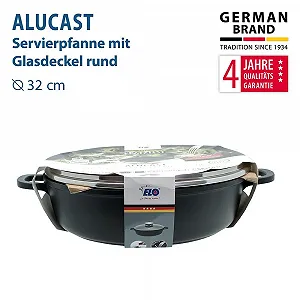 Каструля-сотейник ELO 32 cm литий алюміній антипригарна з кришкою Чорна synthetic.ua - Фото 1