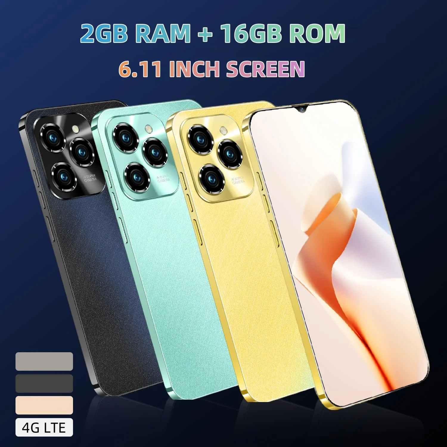 Смартфон 6.3" 2/16GB 4G LTE Dual SIM Deep Black, фото №4