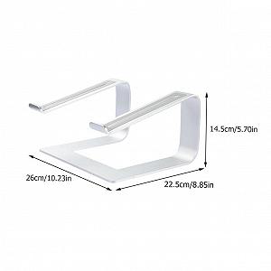 Подставка для ноутбука алюминиевая HOMSFOU съемная с нескользящим силиконом, регулируемая по высоте, компактная для стола и мобильной работы Серебряная synthetic.ua - Фото 1