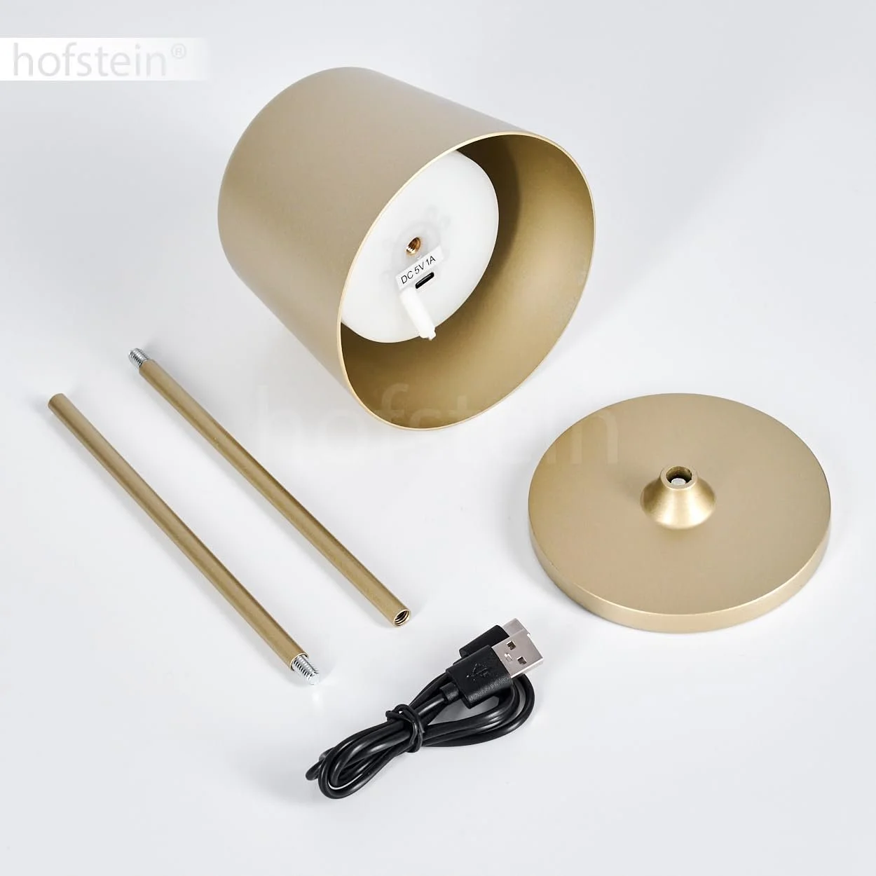 Настільна лампа Belece LED димована метал/пластик USB-C акумулятор 2 Ват 310 Люмен 3000 Кельвін золотий/білий, фото №6