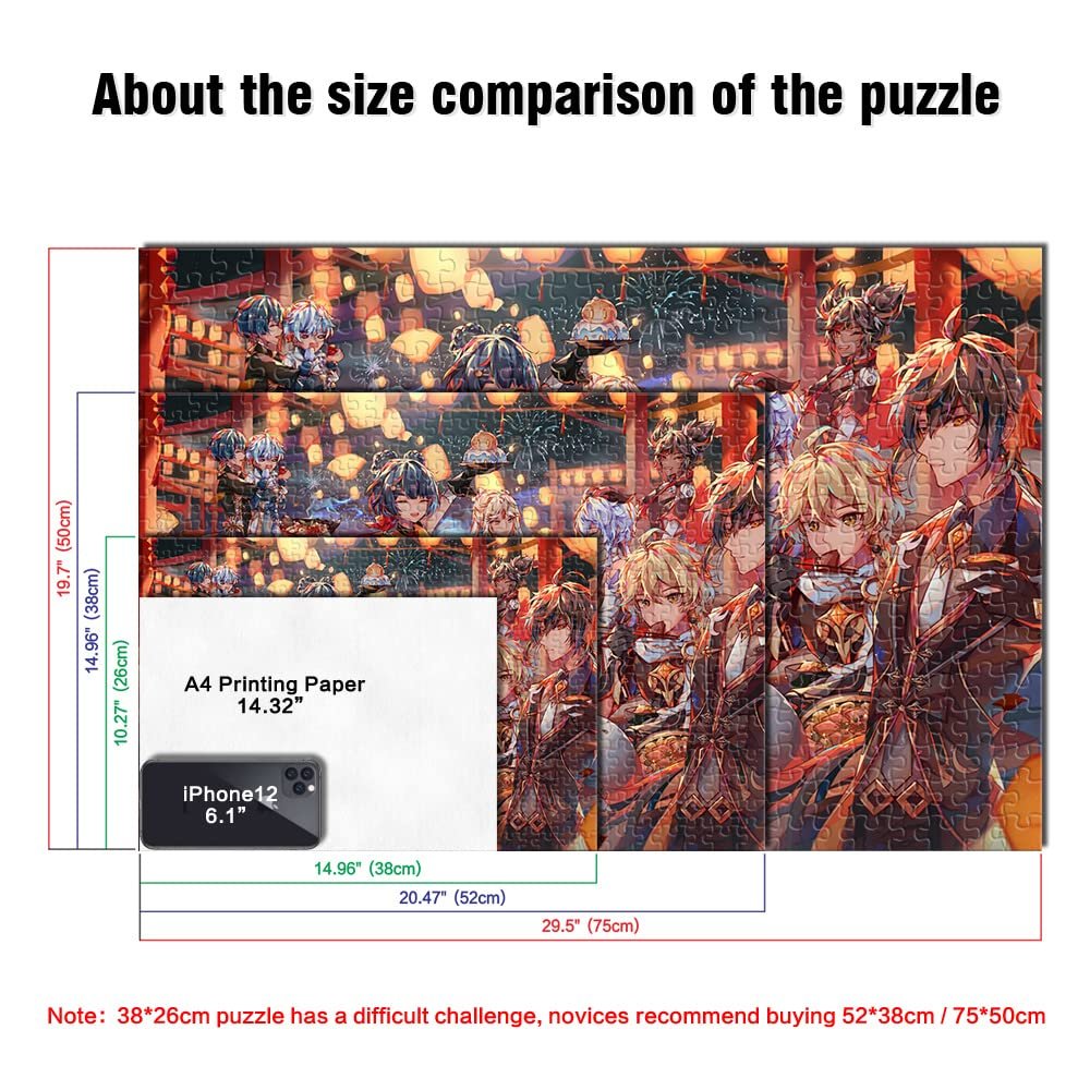 Картонный пазл Genshin Impact 1000 деталей 26 x 38 см, фото №3