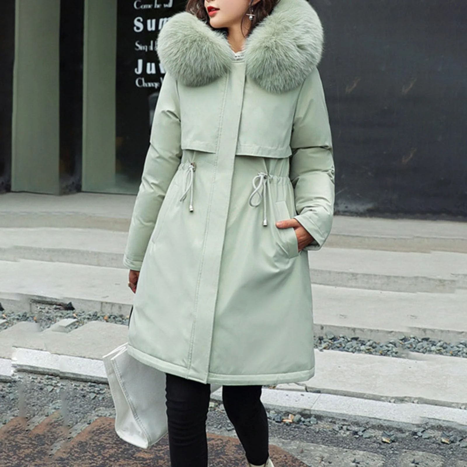 Женская зимняя куртка FNKDOR Длинная теплая, фото №3