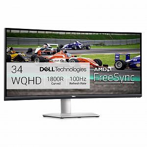 Монітор Dell S3422DW 34-дюймовий, WQHD 3440 x 1440, вигнутий, 100 Гц, 8 мс, 2 x HDMI, чорний - Фото 1
