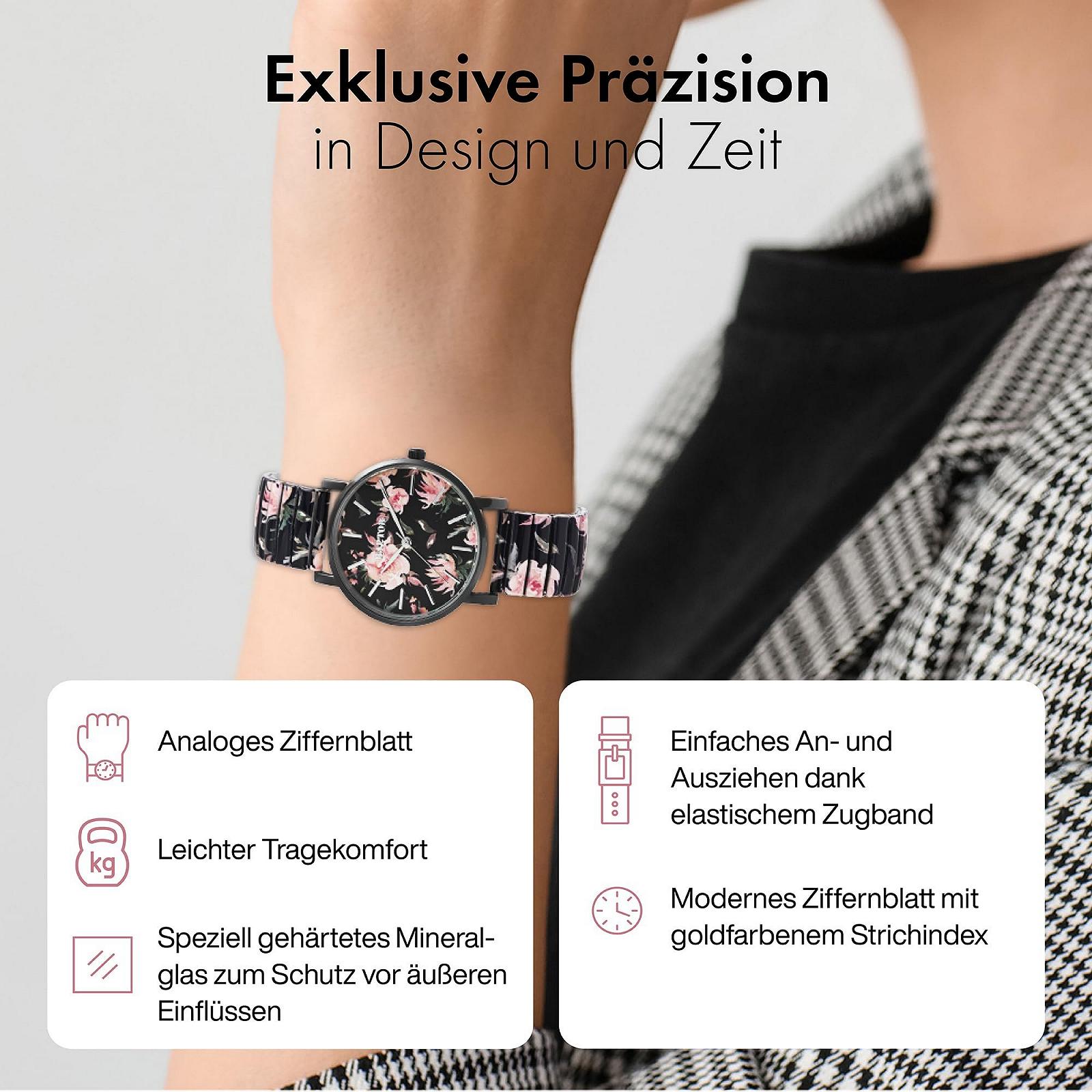 Женские часы Тип Raptor серия Colourful Edition Мотив Colourful Print Аналоговый кварц, черный / розовый, фото №3 Женские часы Тип Raptor серия Colourful Edition Мотив Colourful Print Аналоговый кварц, черный / розовый, фото №3