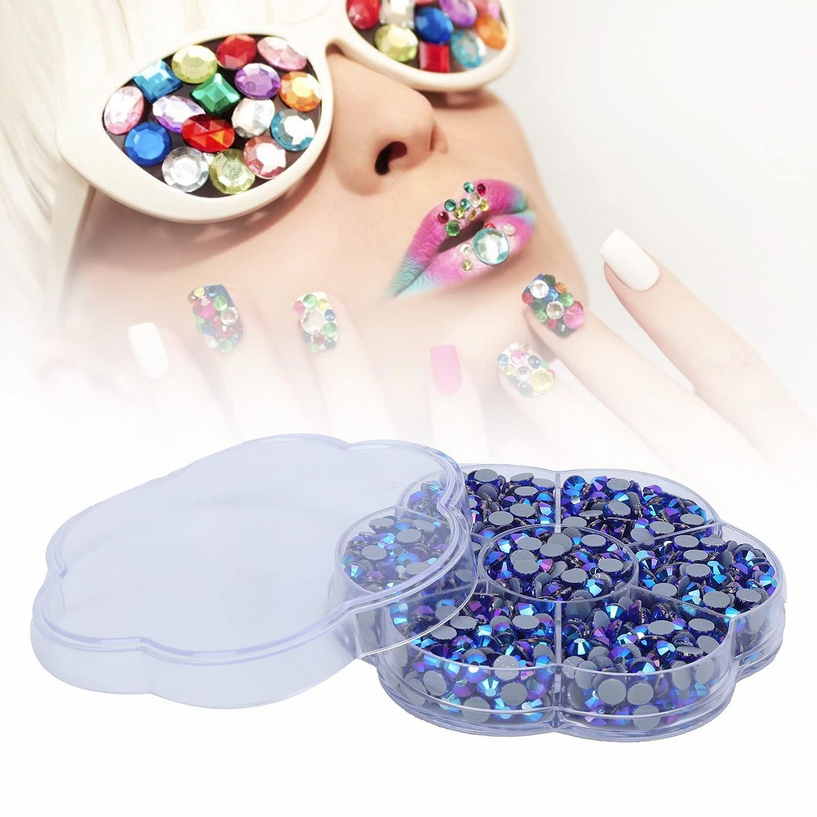 Стрази Скло Emoshayoga Круглі Прозорий Блакитний 180 штук, фото №9