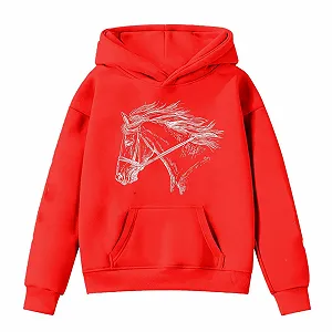 Худи Generisch С длинными рукавами и принтом лошади для детей Детская одежда Generisch - Фото 1