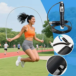 Скакалка з лічильником регульована Speed Training для фітнесу synthetic.ua - Фото 1