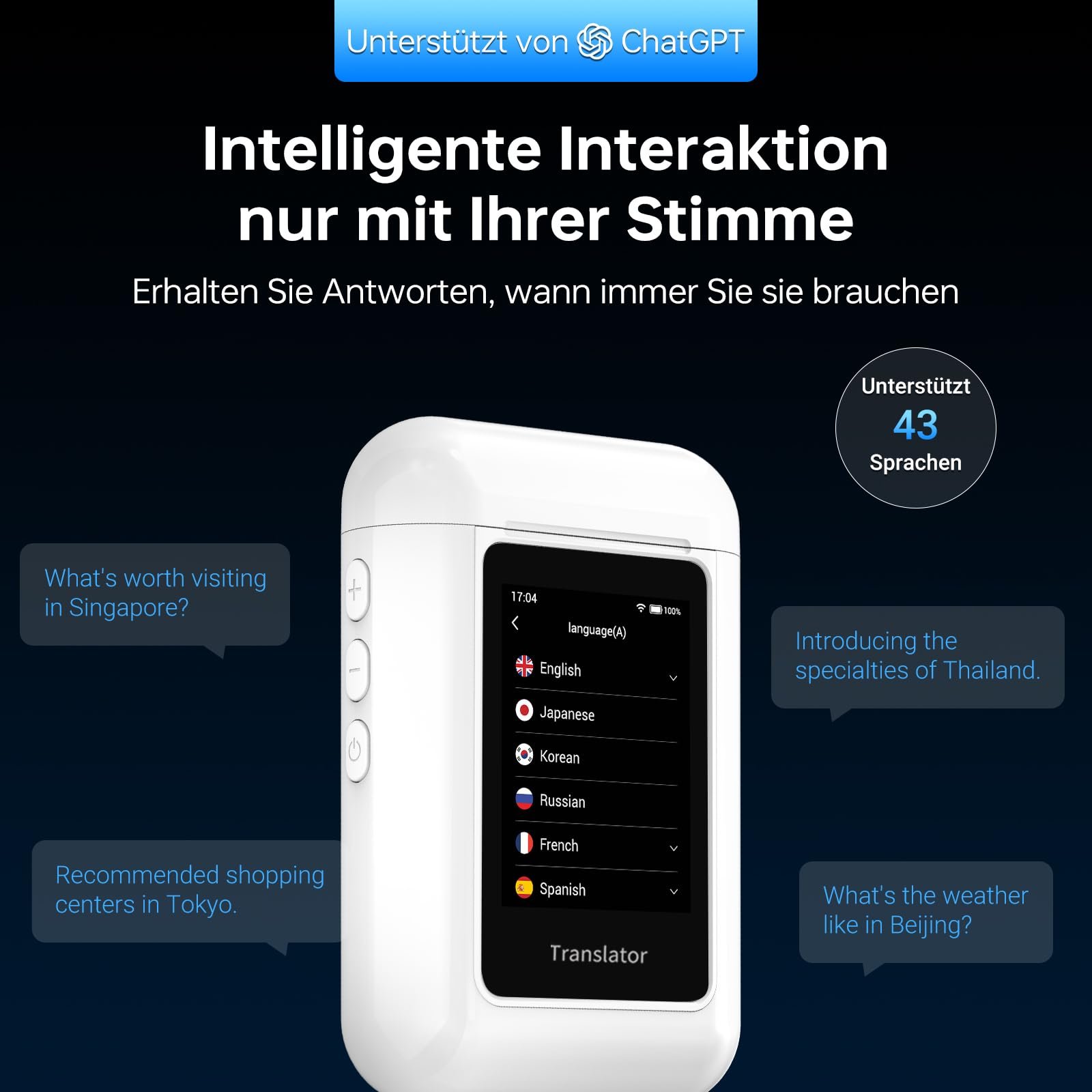 Наушники-переводчик A8 AI, Оффлайн AI реального времени с ChatGP, Голосовой, фото №5