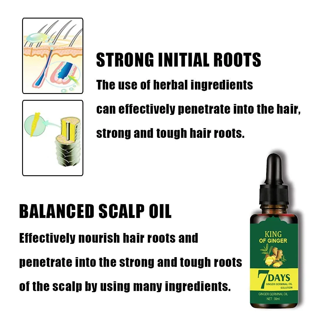 Спрей для росту волосся Імбирний, для пророщування волосся, 30 мл (1 упаковка), фото №6