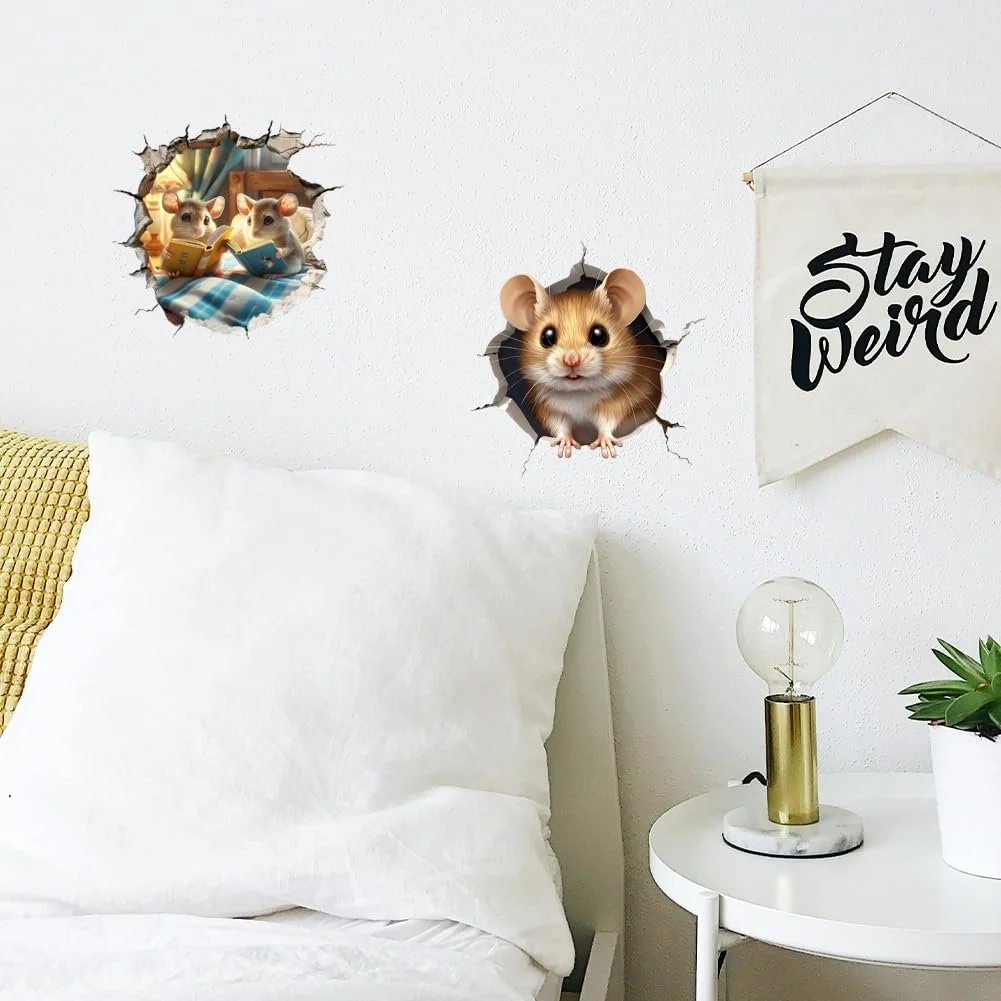 Наклейки на стіну Peacoblue Мишача нора Вінілова 3D, фото №4