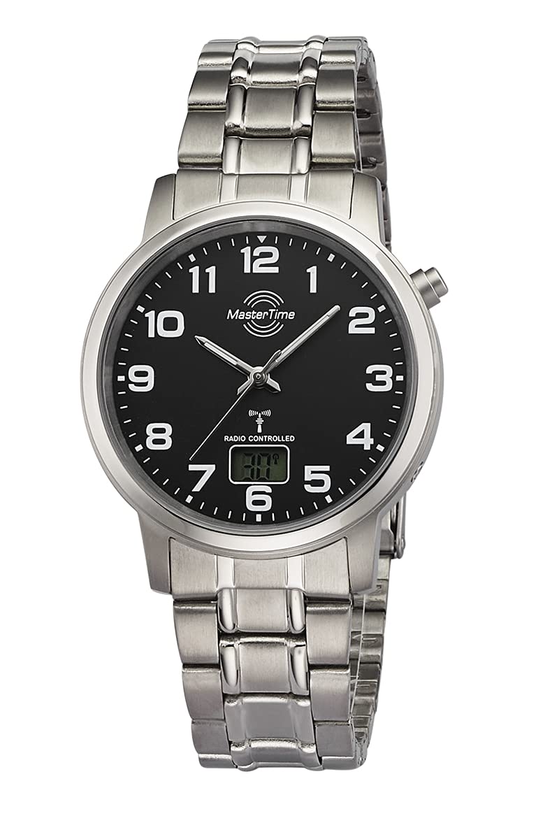 Часы Master Time MTGT-10757-22M Радиоуправляемые Кварцевые Мужские Аналоговые Цифровые с Титановым Ремешком, Браслет, фото №1