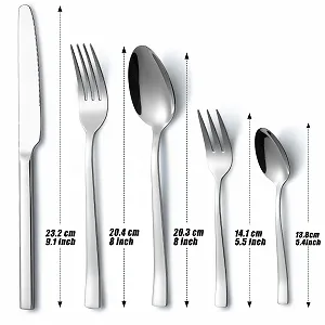 Набір столових приборів Hunnycook для 6 осіб, 30 предметів, з нержавіючої сталі, з виделкою, ложкою, ножем synthetic.ua - Фото 1