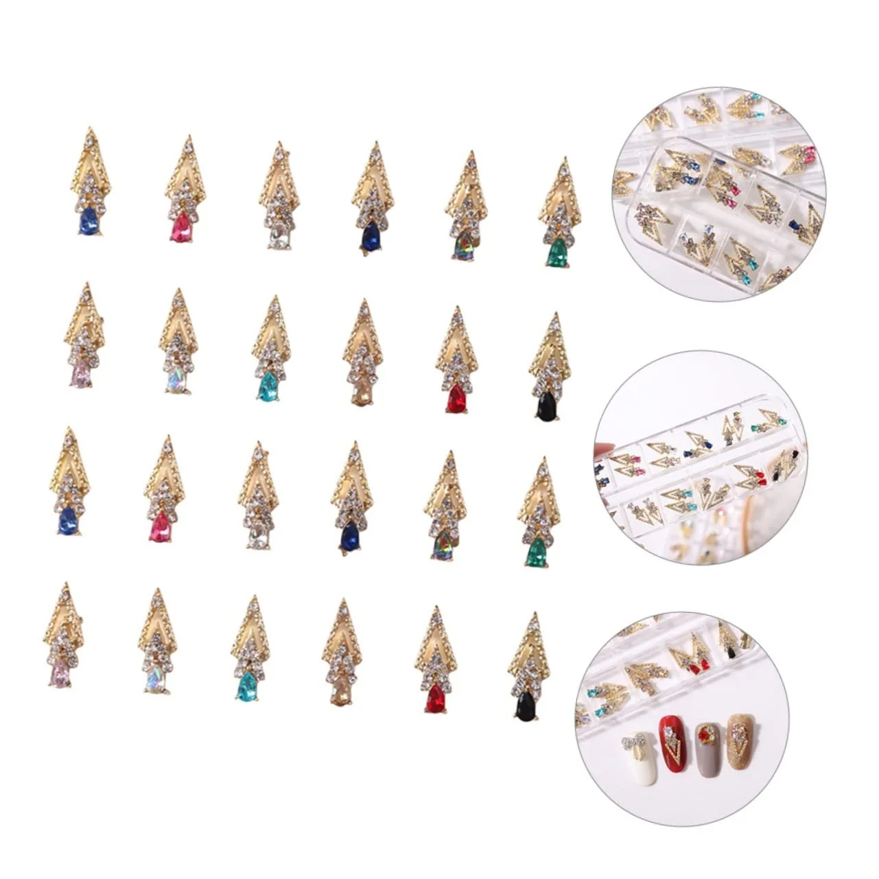 Стразы для ногтей FRCOLOR 72 шт. Блестящие украшения для творческого дизайна ногтей для украшения натуральных и искусственных ногтей, фото №3