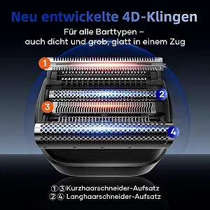 Електробритва kensen Mini Foil Shaver сіткова з 4 плаваючими головками USB C 120 хвилин автономності synthetic.ua - Фото 1