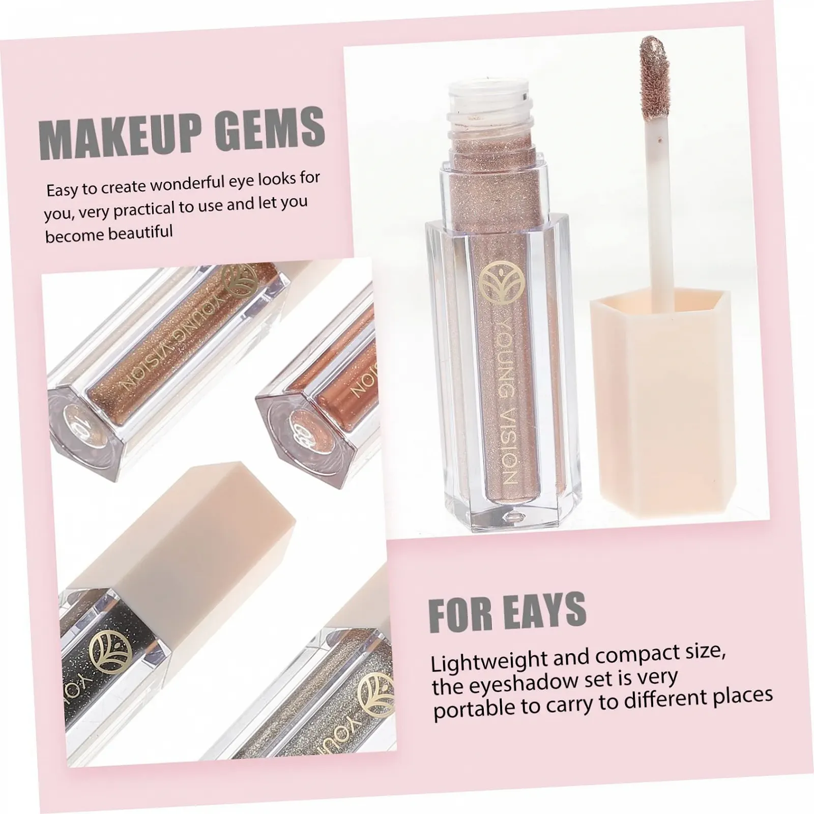 Набор теней для век minkissy, с блестками, стойкие, фото №5 Набор теней для век minkissy, с блестками, стойкие, фото №5