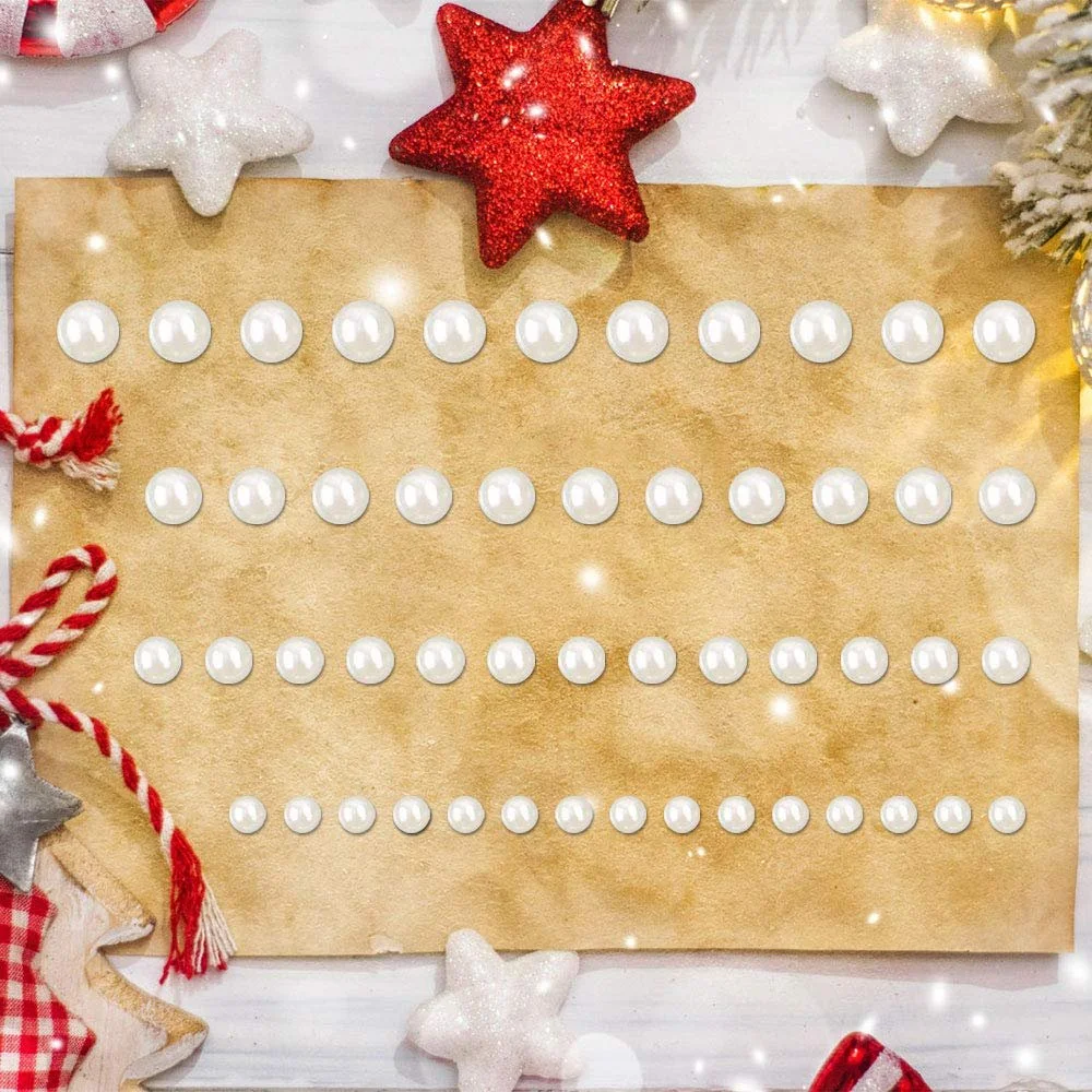 Стрази Клейкі Напівкруглі Білі Різних Розмірів 1320 шт., фото №5