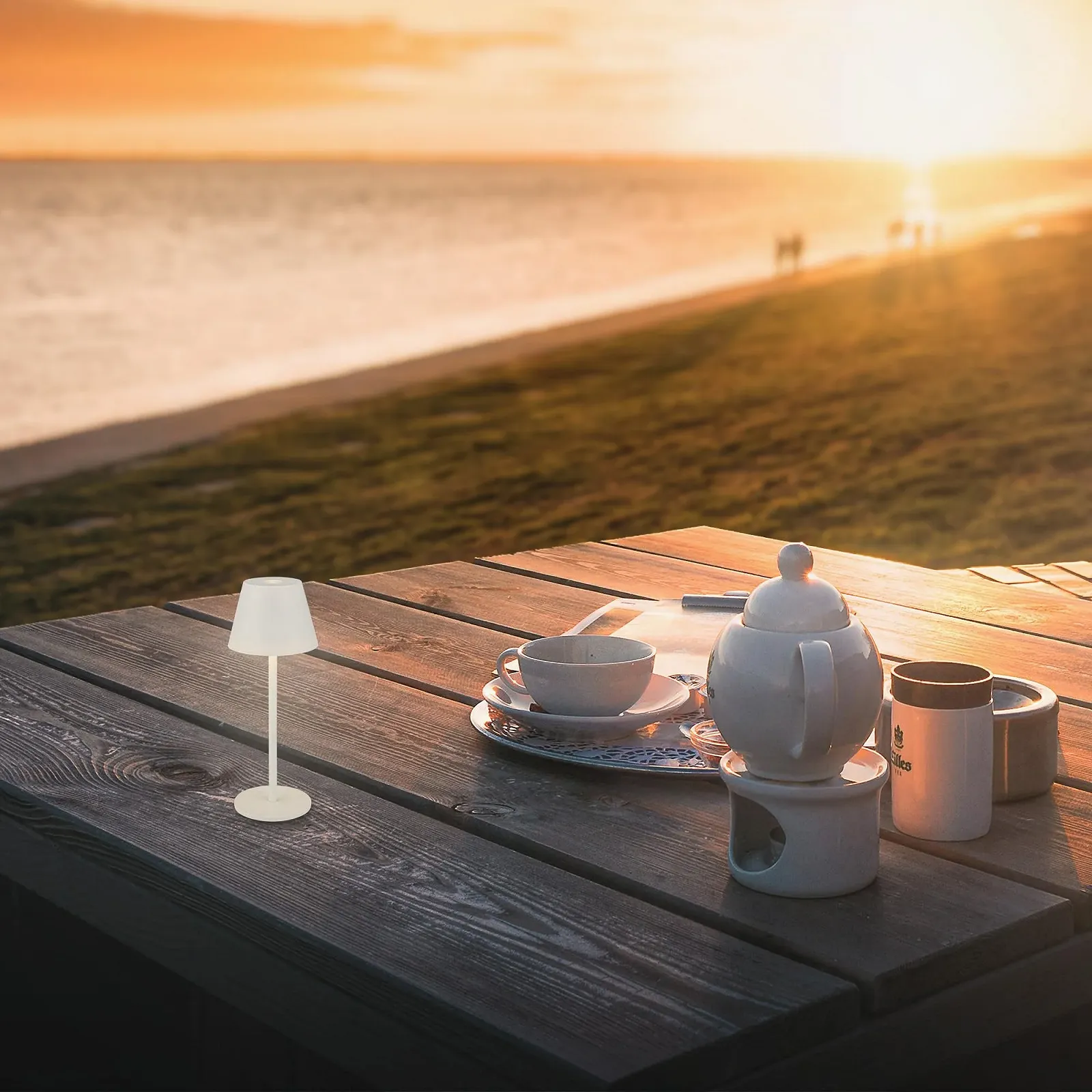 Настольная лампа LED BRILONER Wireless IP44 Touch Dimmable Battery 6 x 16 см Antique White, фото №4