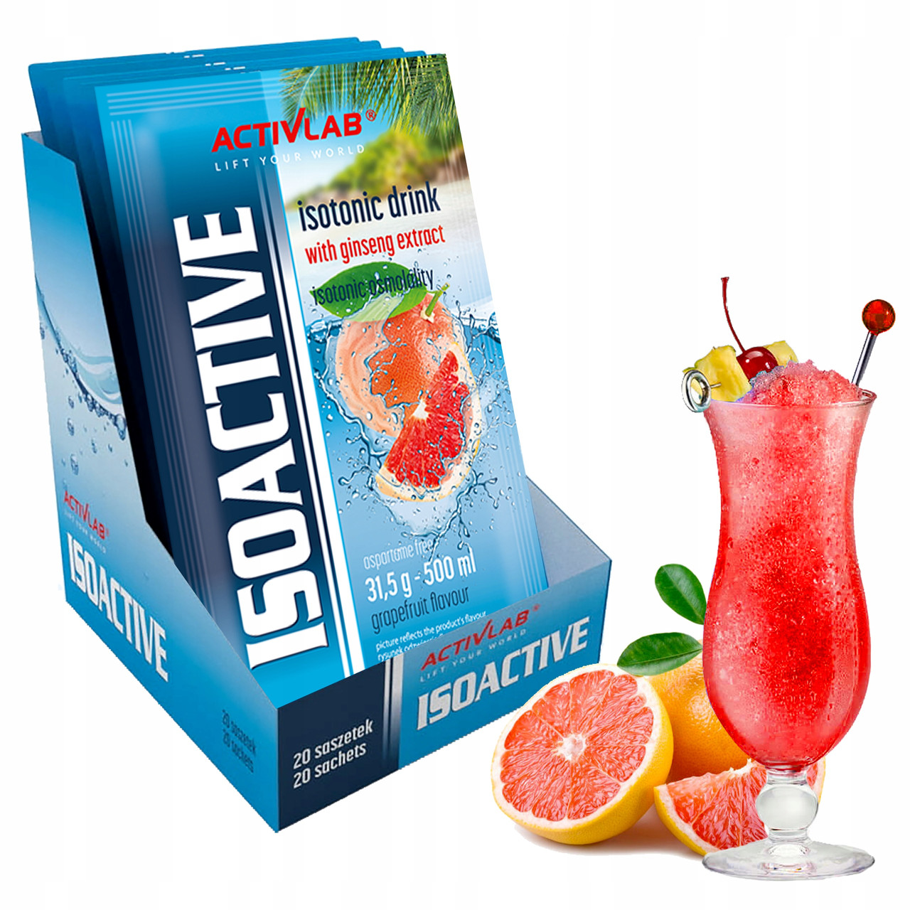 Изотонический напиток Iso Active 31,5g 1 sachet Grapefruit, фото №3