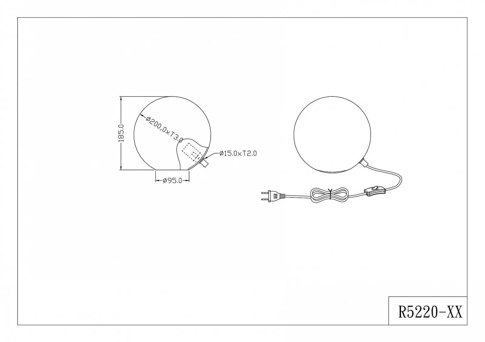 Настільна лампа Reality Leuchten Globe Опалове біле скло, 20 см, E27, R5220 – 2007, фото №4