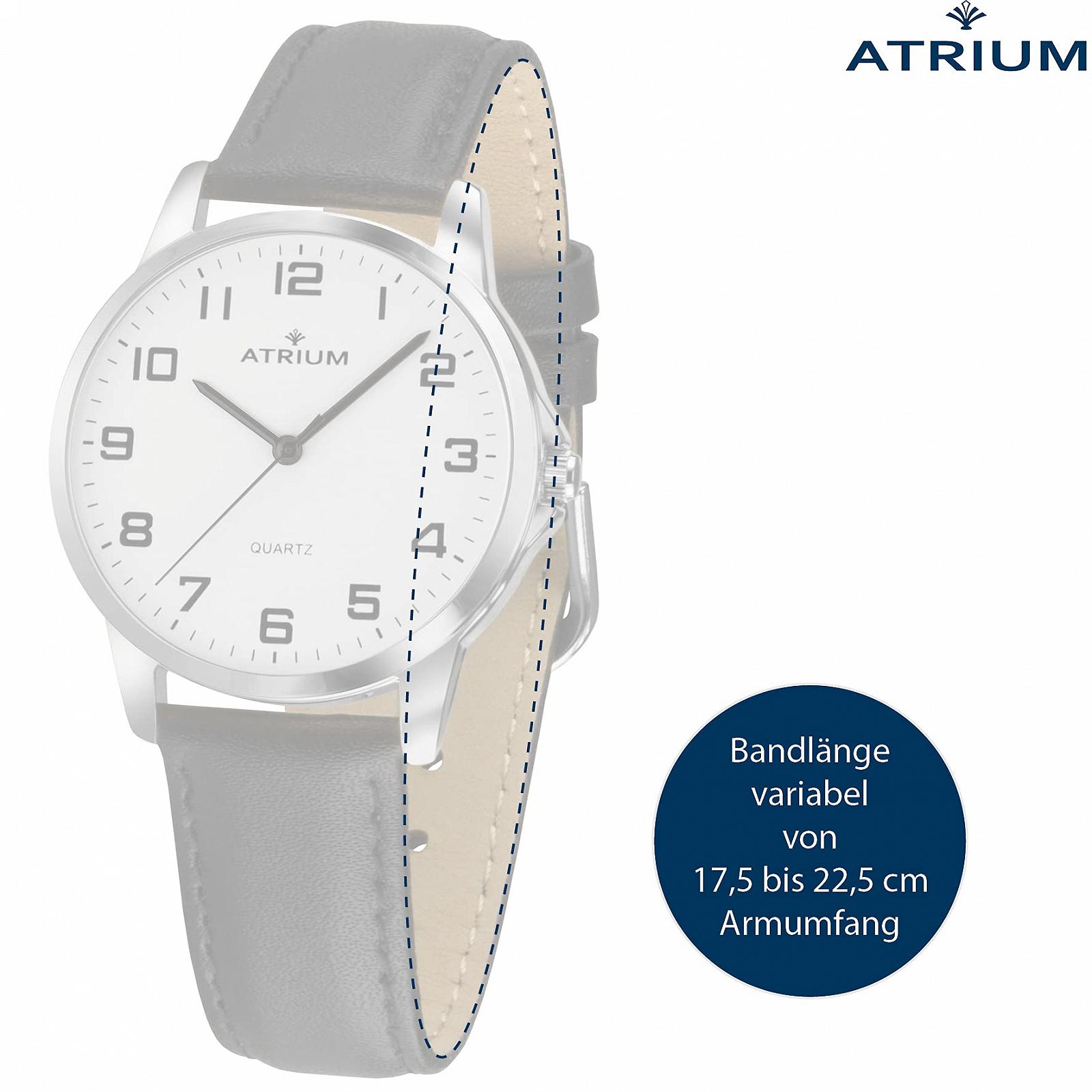 Годинник Atrium Чоловічий Ultra Clear Silver Кварцовий 3 Бар Шкіряний Ремінець A36-10 срібний, фото №2