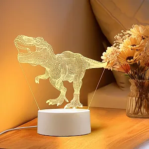 Нічник у вигляді динозавра, акриловий нічник 19 см - Фото 1