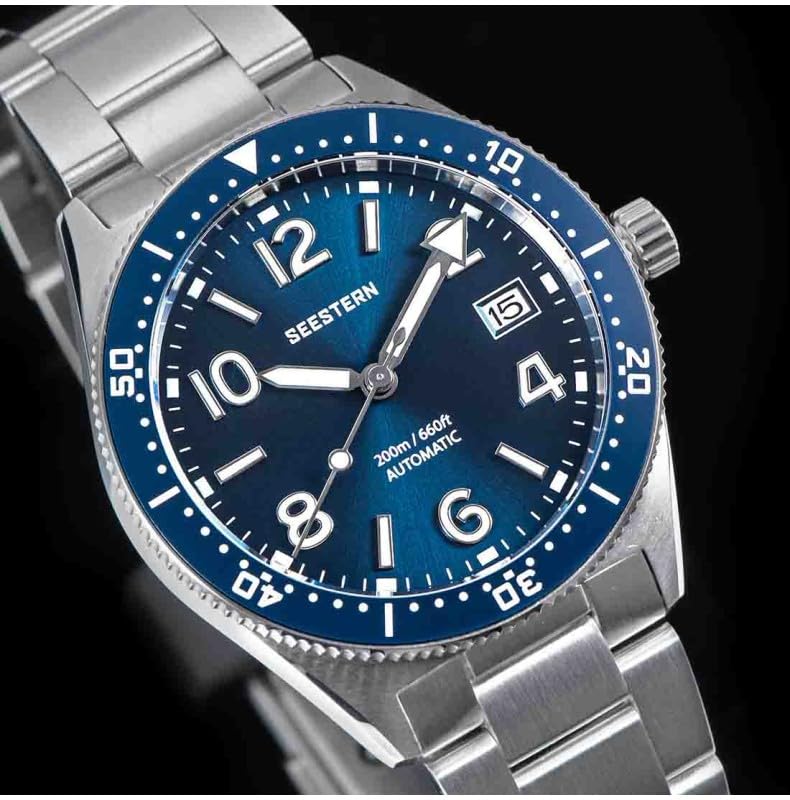 Часы Seestern S434 Automatic Steel Синий с датой Мужские Ремешок, браслет, фото №2 Часы Seestern S434 Automatic Steel Синий с датой Мужские Ремешок, браслет, фото №2