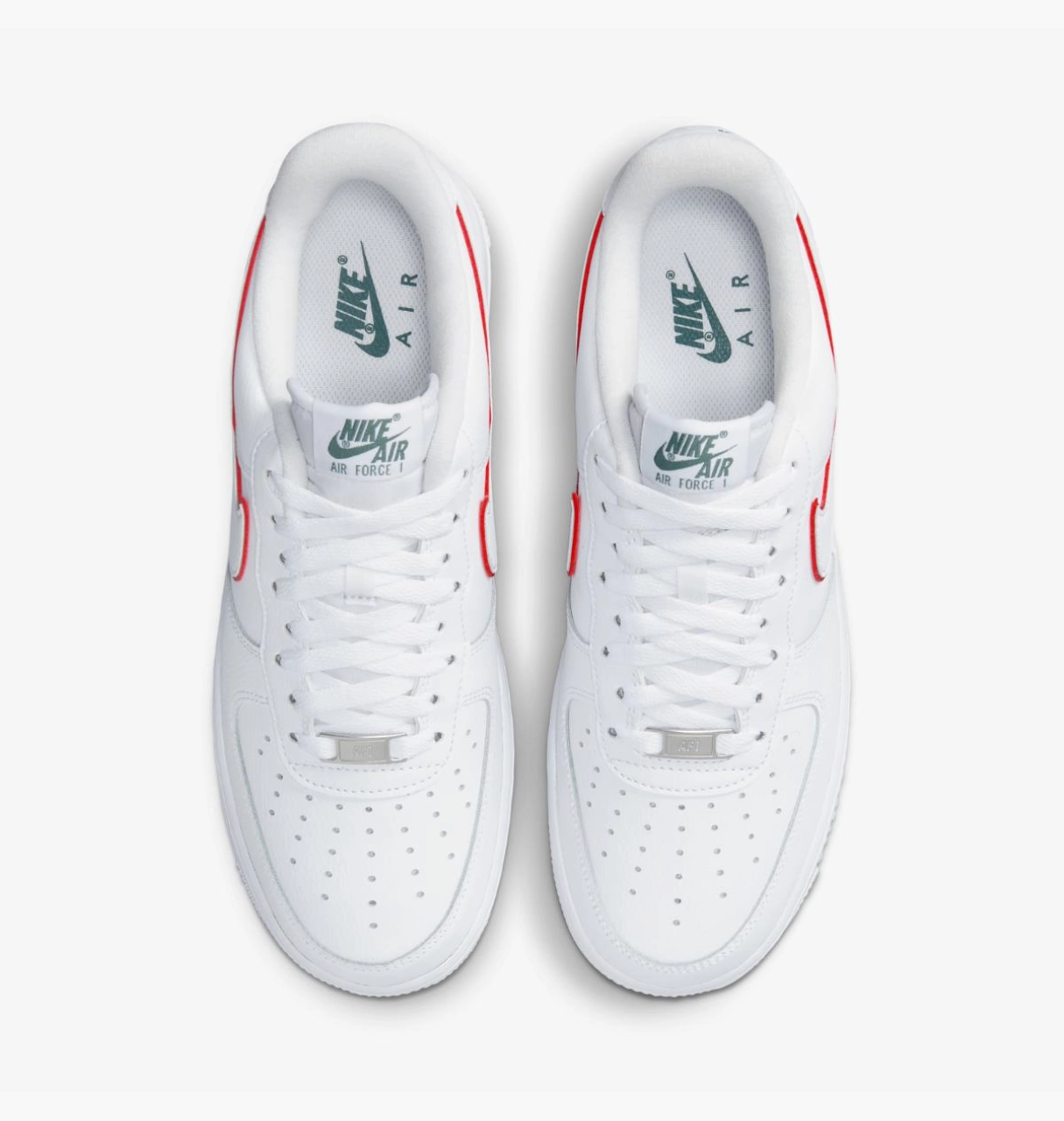 Кросівки Nike Air Force 1 Low Just Do It White Noble Green Metallic Silver University Red 46, фото №4