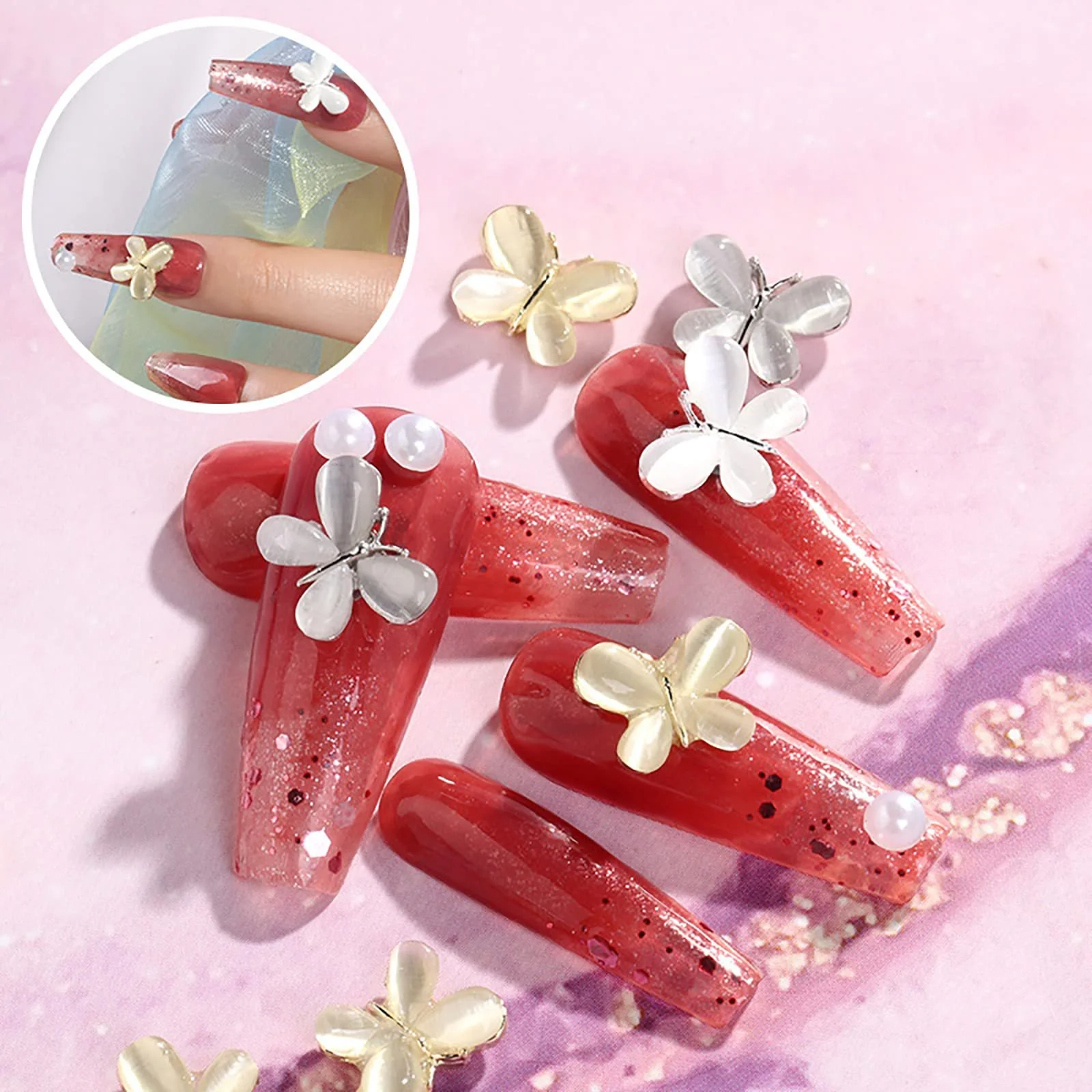 Стрази Метелики Opal-Legierung 3D-блискучі золоті,, фото №6