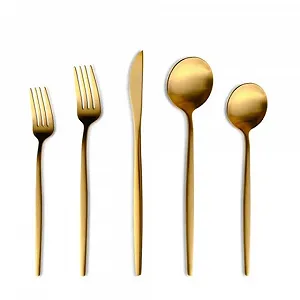 Набір столових приборів Karaca Orion Matt Gold, 60 предметів, з нержавіючої сталі - Фото 1