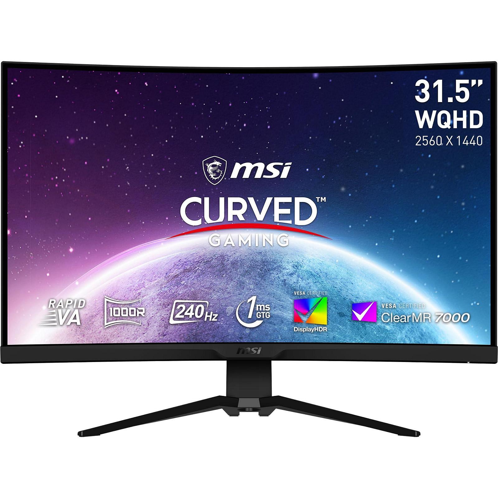 Монітор MSI MAG 325CQRXFDE 31.5 дюйма WQHD Curved Gaming - 1000R, 2560 x 1440 Rapid VA панель, 240 Гц / 1 мс, 115% sRGB, DisplayHDR 400, Adaptive Sync, Mystic Light - DP 1.4a, HDMI 2.0, USB Type-C, фото №1