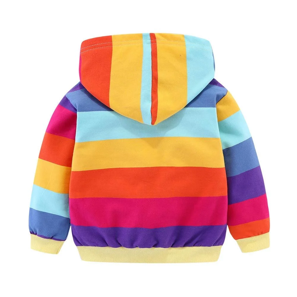 Куртка Mud Kingdom для мальчика с молнией и капюшоном, радужный лоскутный узор, фото №5