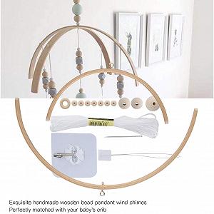 Тримач для мобіля Yuecoom DIY Baby Wooden Mobile Hanger без деталей круглого кольору synthetic.ua - Фото 1