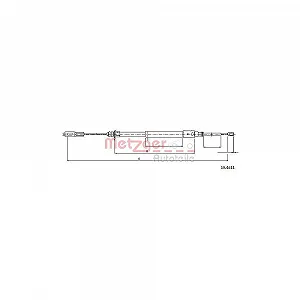 Трос стоянкового гальма METZGER 10.4611 задній лівий для CITROËN - Фото 1