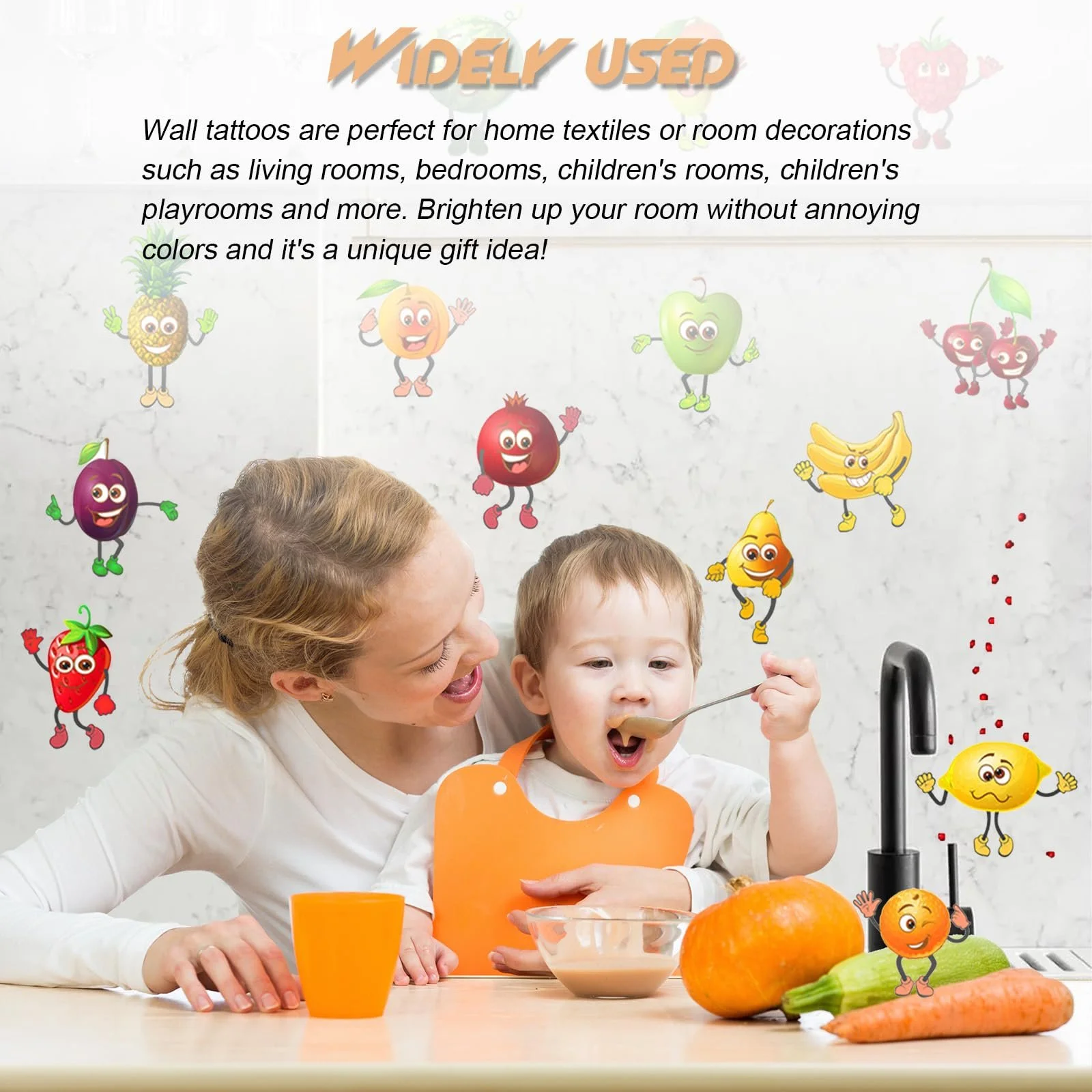 Наклейки на стіну Кухонні Овочі та фрукти ПВХ Набір 2 шт. 30 x 45 см, фото №7