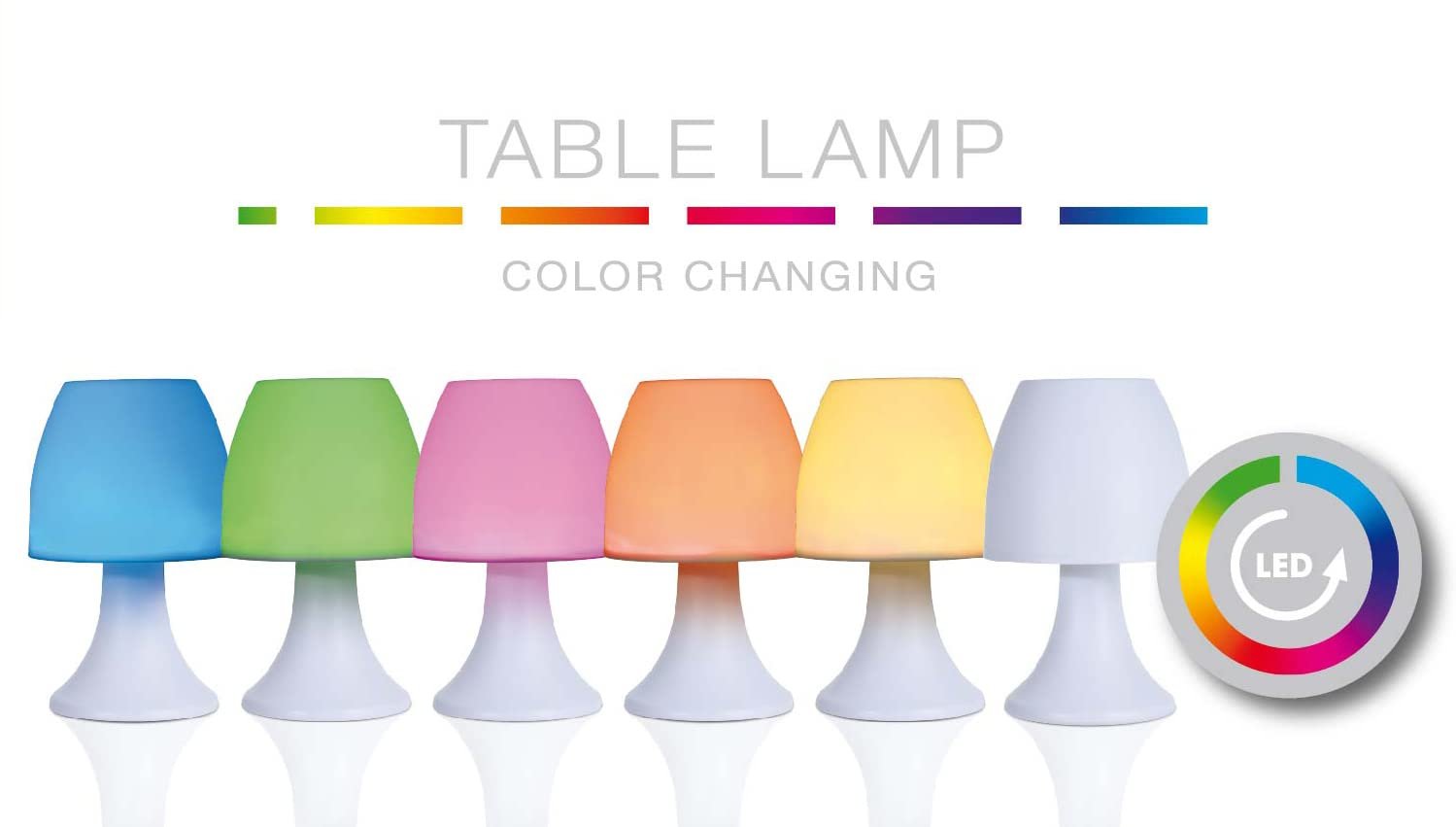Настільна лампа декоративна зміна кольорів 12 x 19 см, фото №2