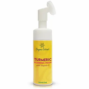 Гель для умывания Turmeric для отбеливания кожи лица 150 мл Ежедневный увлажняющий крем, нежный очищающий гель для умывания для всех типов кожи с койевой кислотой, витамином Е и алоэ вера ОРГАНИЧЕСКИЙ ЭКСТРАКТ - Фото 1