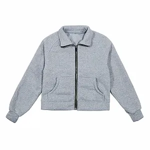 Дівчача Світшот на блискавці Generisch, модна флісова куртка зі стійкою та кишенями - Фото 1