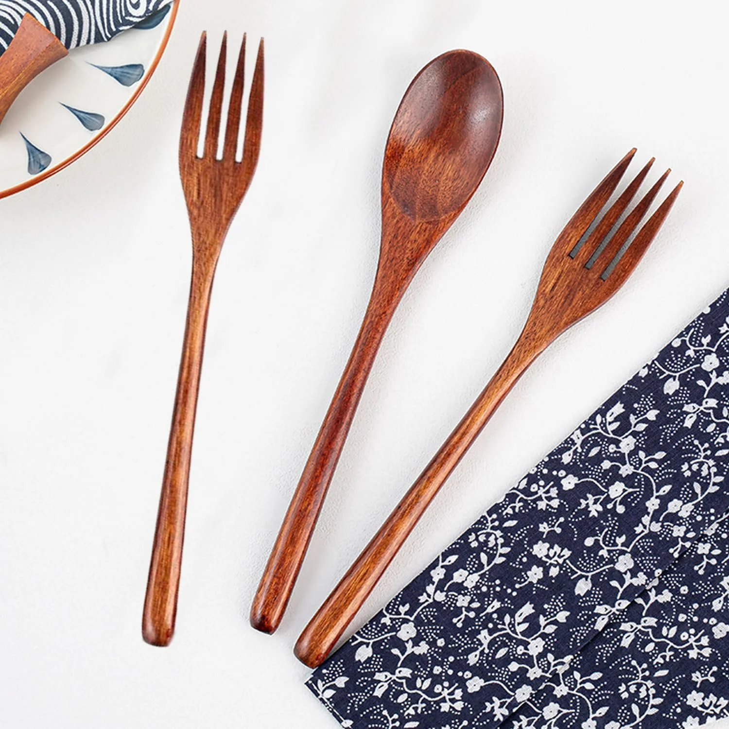 Набор деревянных вилок и ложек 6 шт, фото №9