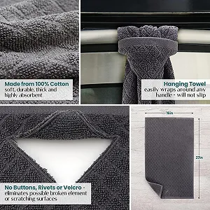 Кухонні рушники Grey Hanging Loop 100% Бавовна 27 x 16 дюймів Сірий synthetic.ua - Фото 1