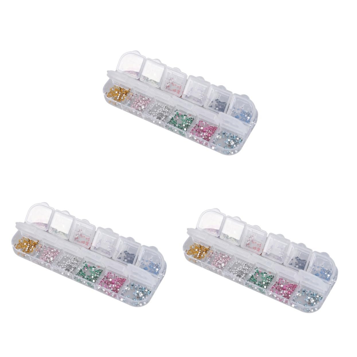 Блискітки для нігтів FRCOLOR кольорові прикраси для нігтів, прозора контейнерна упаковка, фото №1