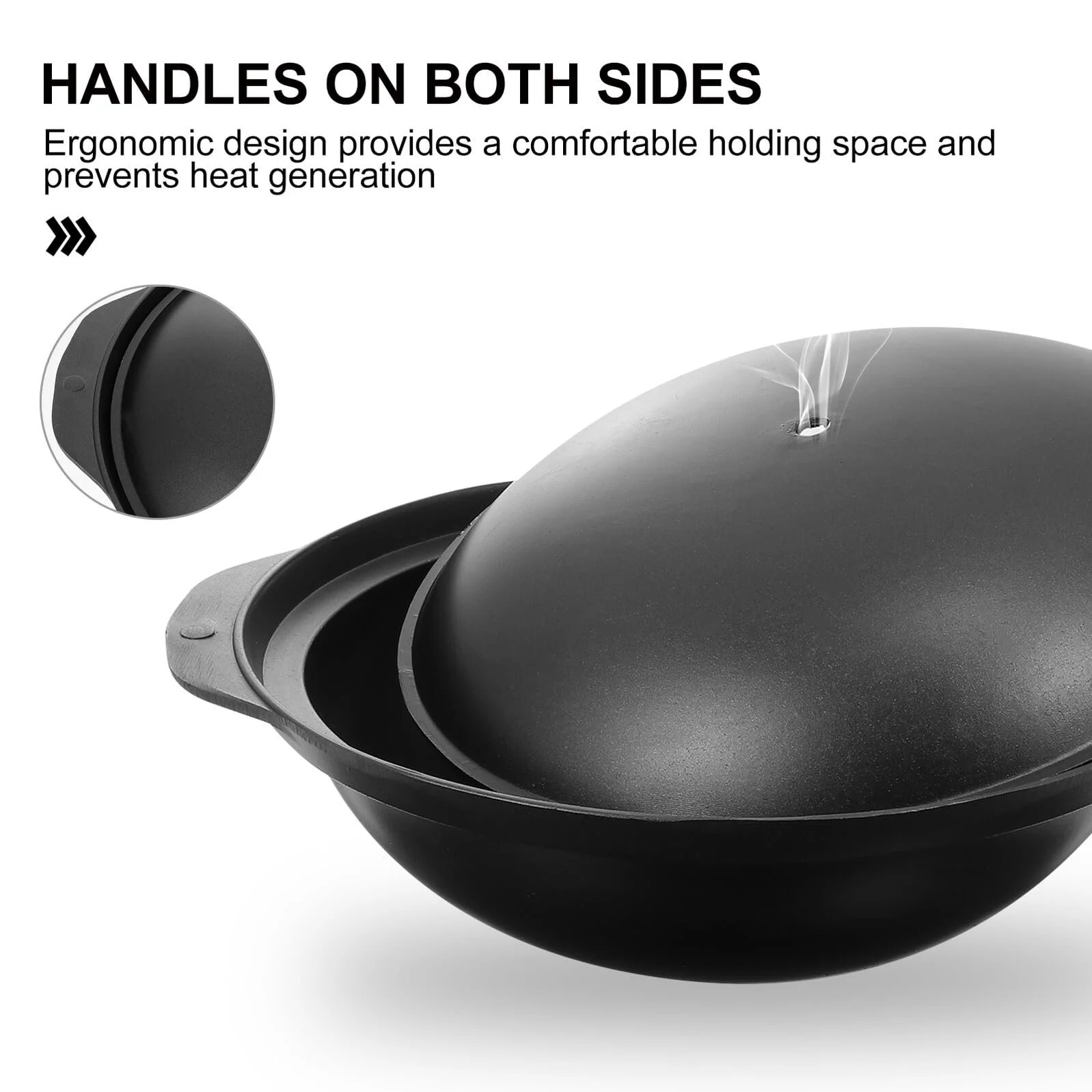 Кастрюля Gatuida алюминиевая без покрытия термостойкая для тушения, фото №3