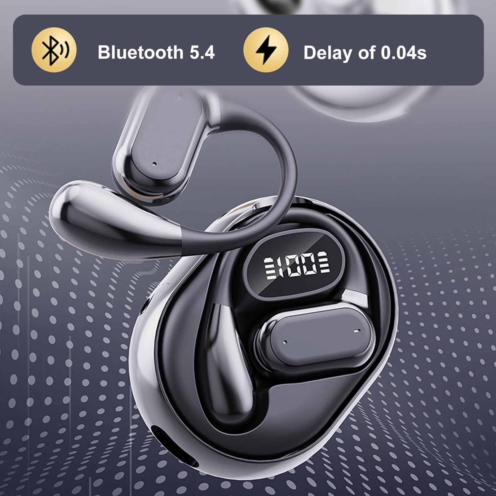 Навушники-перекладачі Bluetooth 5.4 Бездротові Ai Чорний, фото №6